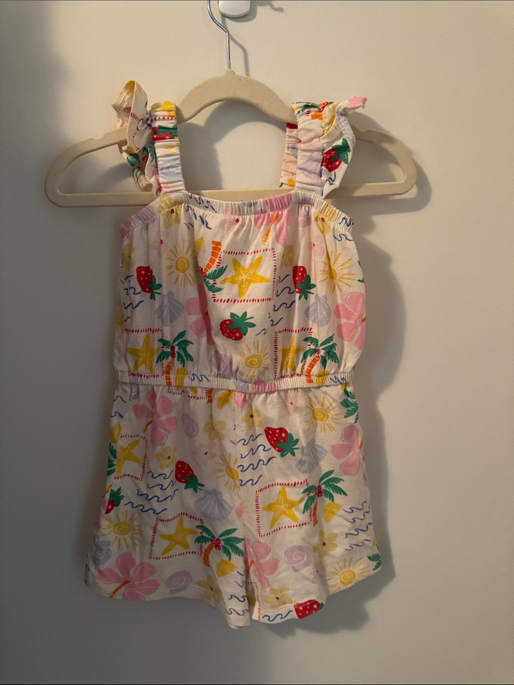 Girls' Tropical and Pink Print Romper Bundle- 4T